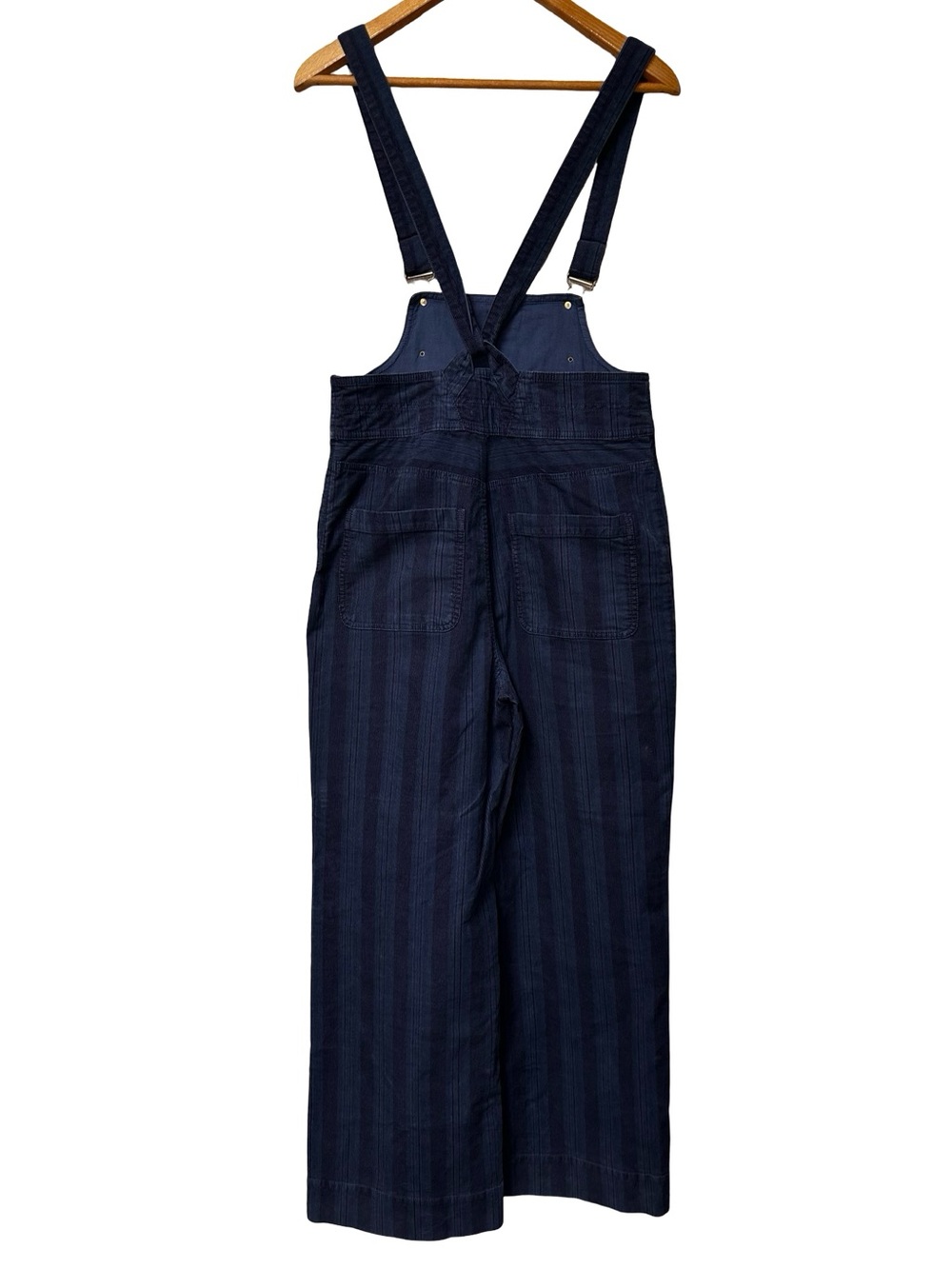 Pilcro Anthropologie Relaxed Corduroy Overalls Size 29 Blue Striped Wide Leg - Picture 3 of 16